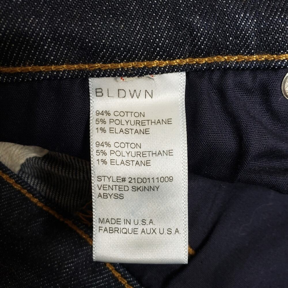 BLDWN Vented Hi Rise Skinny Jean Abyss Blue Dark Wash Women's 28 NEW - Picture 12 of 16